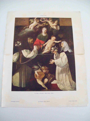 LAMINA ESPASA 14178: La Virgen y dos santos por J. B. Crespi
