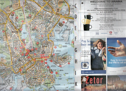 Plano Turistico: Plano Desplegable de la Cuidad de HELSINKI (Finlandia 2000)