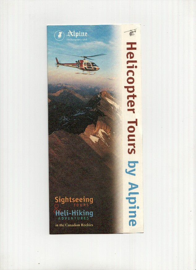 Diptico Publicitario: ALPINE HELICOPTERS Ltd. - Helicopter Tours in the Canadian Rockies. 