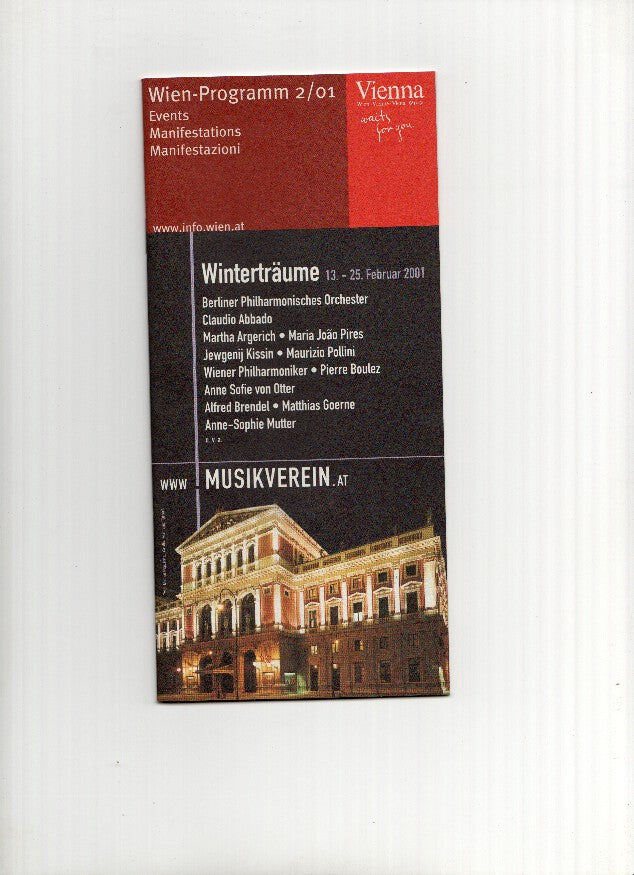 Revista Turistica: VIENA - Programacion de Eventos y Conciertos del 13-02 al 25-02 de 2001