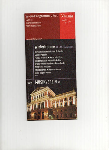 Revista Turistica: VIENA - Programacion de Eventos y Conciertos del 13-02 al 25-02 de 2001