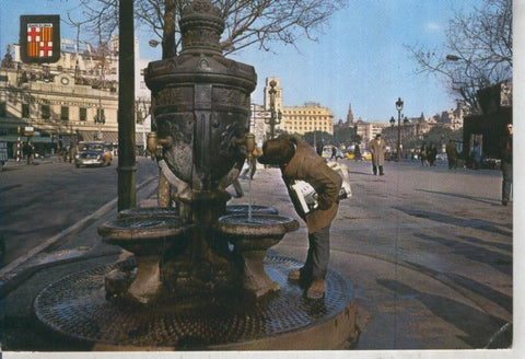 Postal 011980: Fuente de Canaletas en Barcelona
