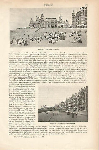 LAMINA ESPASA 7781: Playa y Casino de Ostende Belgica