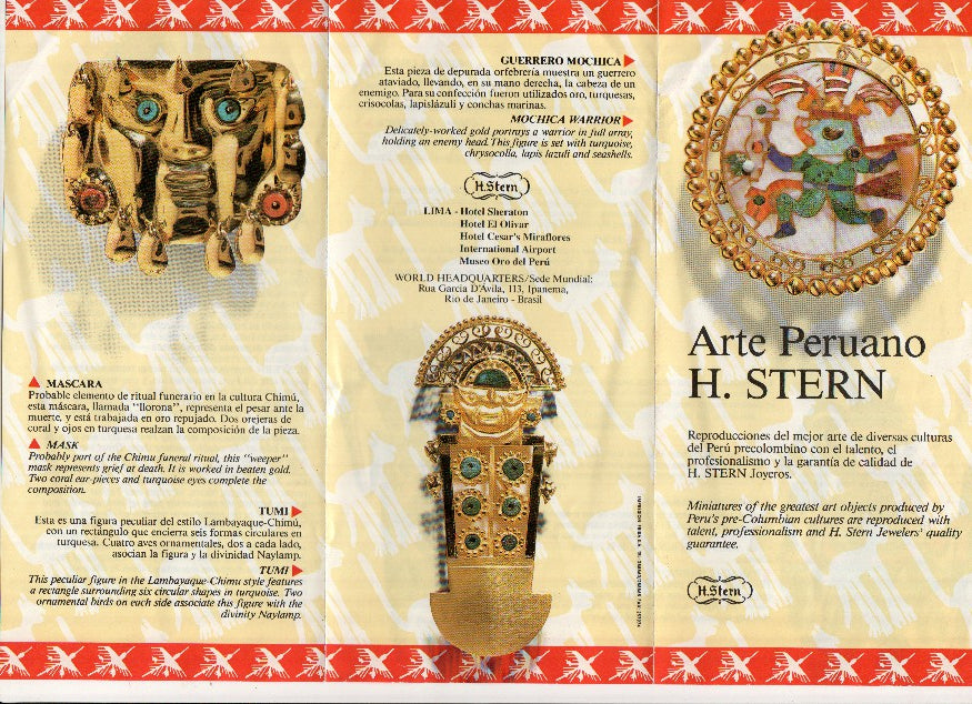Triptico Publicitario: ARTE PERUANO - JOYEROS H.STERN