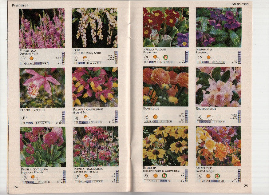 Triptico Publicitario: FLOWER GUIDE / Guia Floral - The BUTCHART GARDEN en Brentwood Bay, CANADA