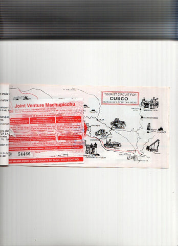 Ticket/Billete: MACHUPICCHU (Peru) - Funda de embarque y Ticket de Bus al Machupicchu desde Cusco