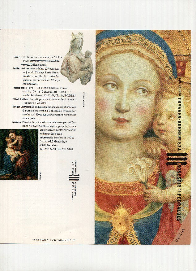 Diptico Exposicion: Coleccion Thyssen-Bornemisza / Monasterio de Pedralbes