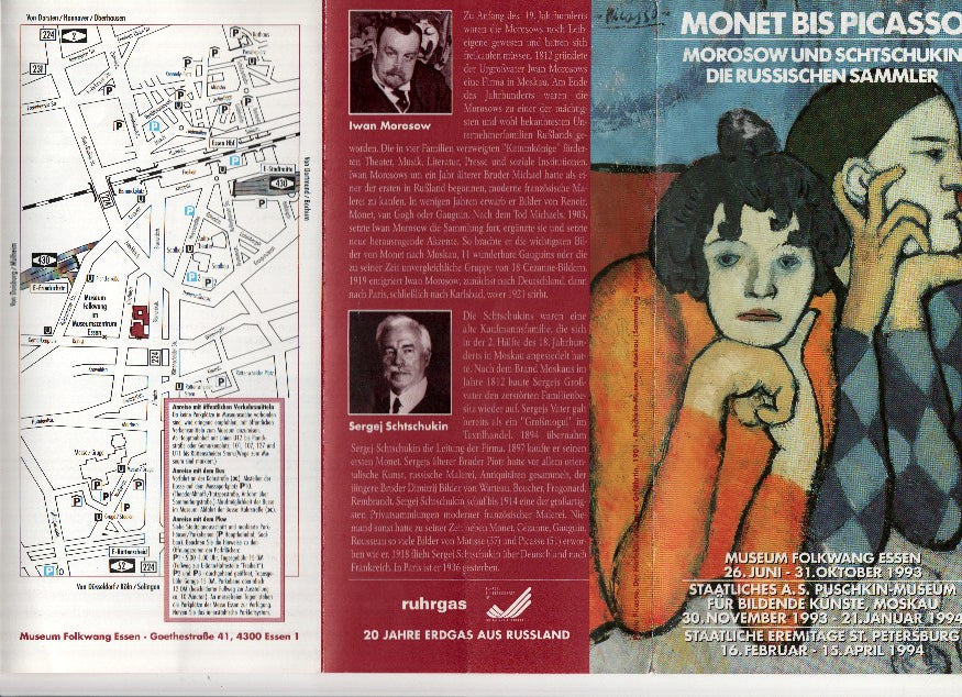 Triptico Museo: MONET BIS PICASSO (Morosow y Schtschukin) - Museum Folkwang Essen 26/06 al 31/10 de 1993