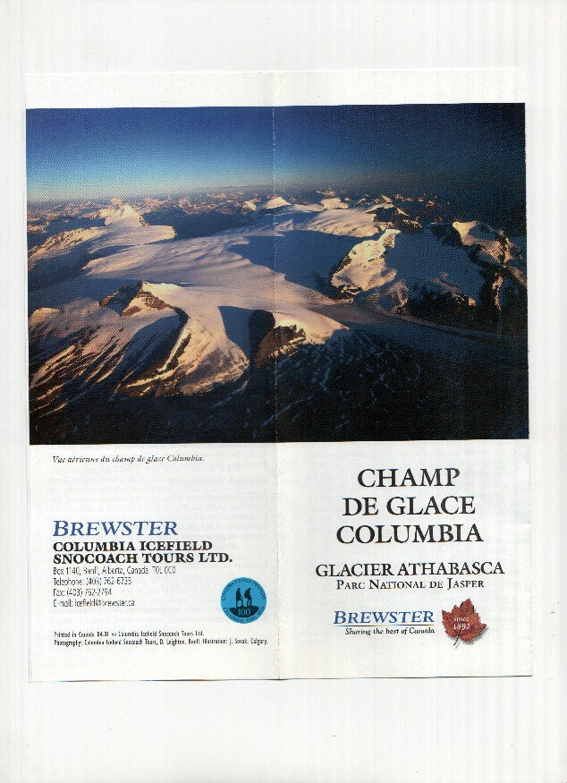 Triptico Publicitario: GLACIER ATHABASCA, Parque Nacional de Jasper en la Columbia Britanica