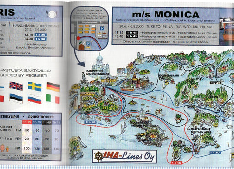 Triptico Publicitario: IHA-Lines Oy - Archipielago (Tours Nauticos en HELSINKI)