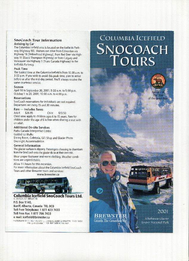 Triptico Publicitario: SNOCOACH TOURS - Columbia Icefield (Alberta, Canada)