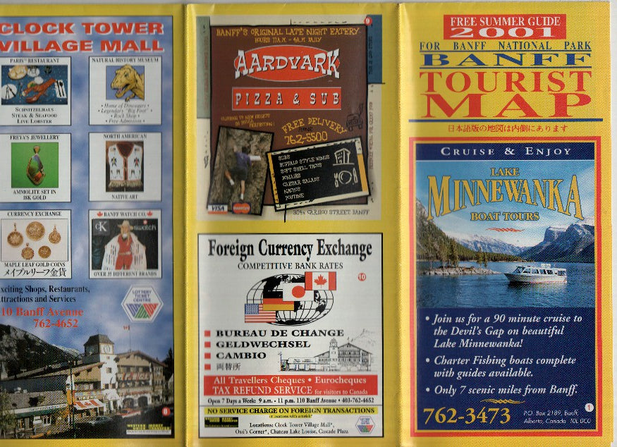 Mapa/Plano Turistico: BANFF, Tourist Map - Alberta / CANADA (2001)