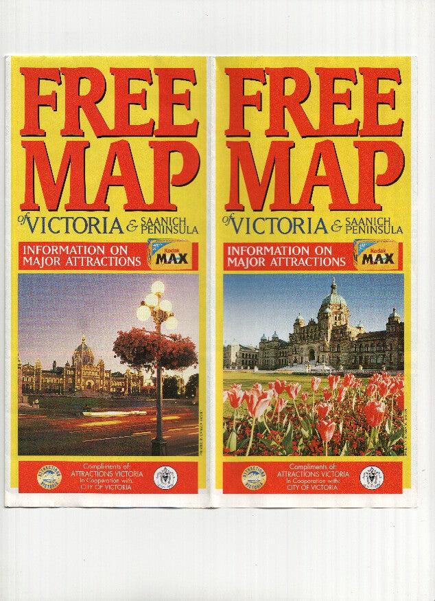 Mapa/Plano Turistico: VICTORIA y SAANICH PENINSULA (British Columbia, Canada)
