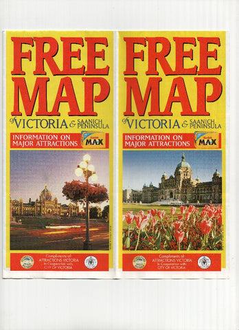 Mapa/Plano Turistico: VICTORIA y SAANICH PENINSULA (British Columbia, Canada)