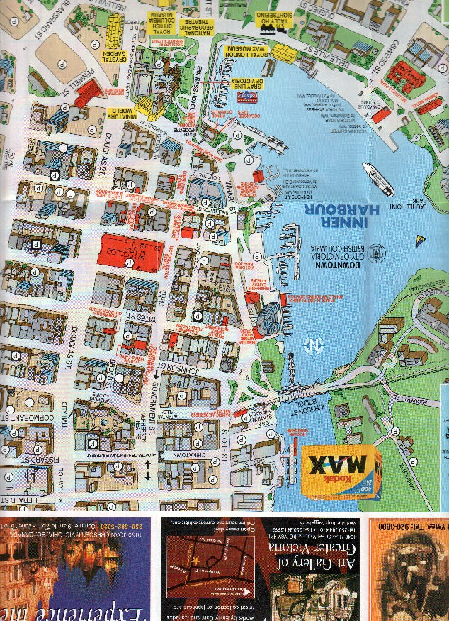 Mapa/Plano Turistico: VICTORIA y SAANICH PENINSULA (British Columbia, Canada)