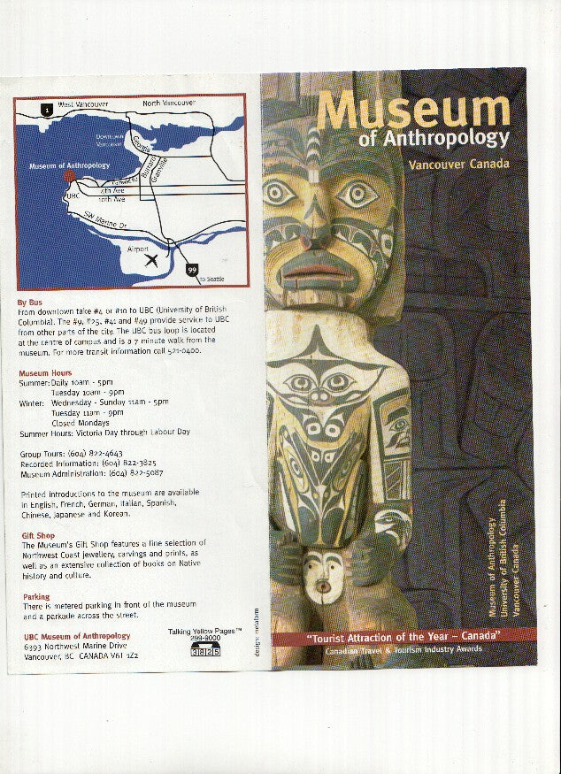 Diptico Museo: MUSEUM OF ANTHROPOLOGY OF VANCOUVER (CANADA)