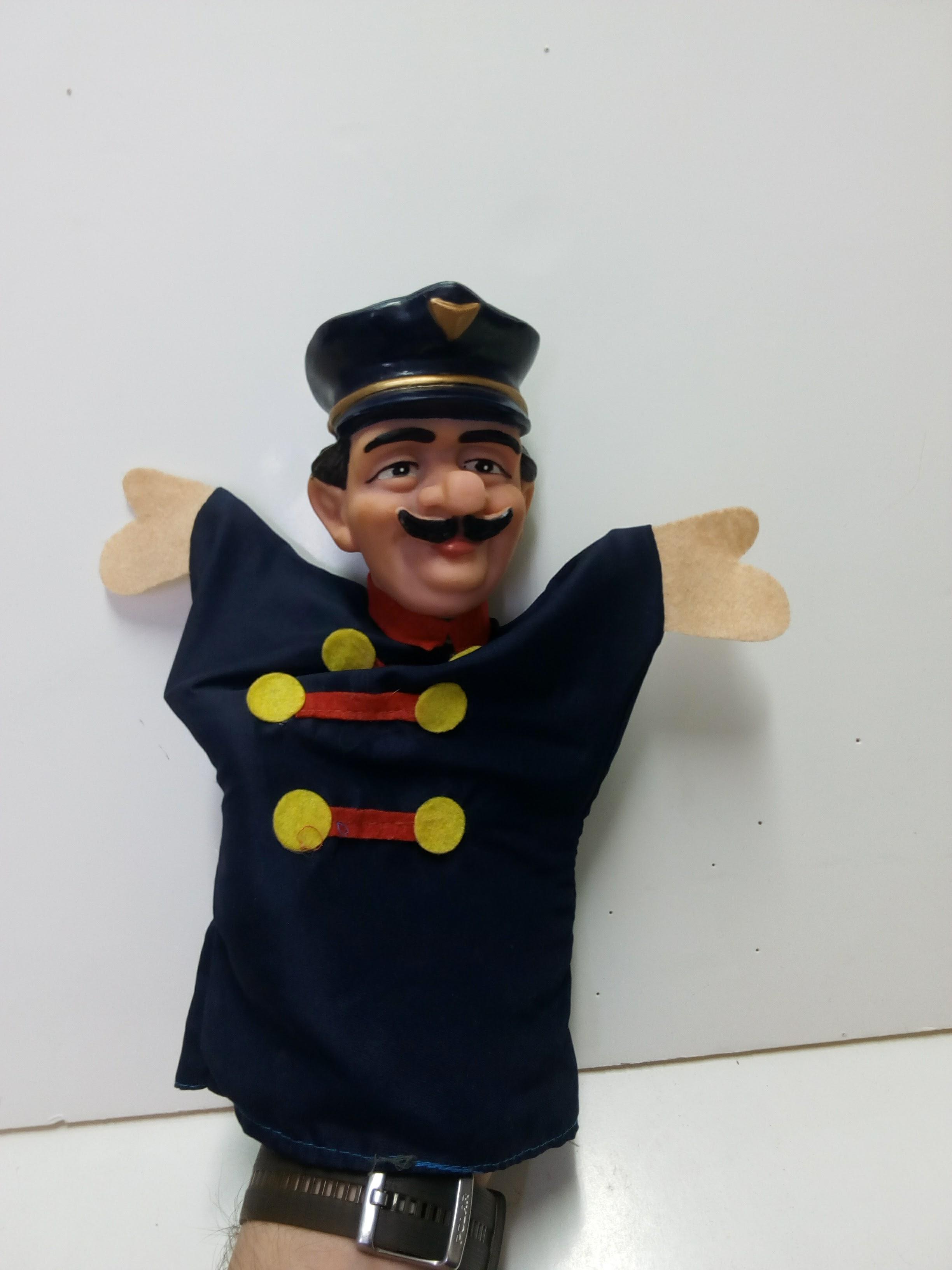 Titella / Titere de guante cabeza de goma : Figura gendarme