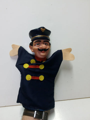 Titella / Titere de guante cabeza de goma : Figura gendarme
