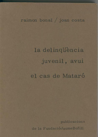 La delinquencia juvenil, avui. El cas de Mataro