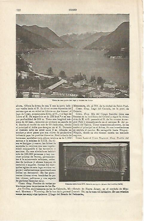 LAMINA ESPASA 14534: Lago de Como Italia