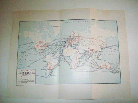 LAMINA ESPASA 14541: Mapa mundial de las vias comerciales