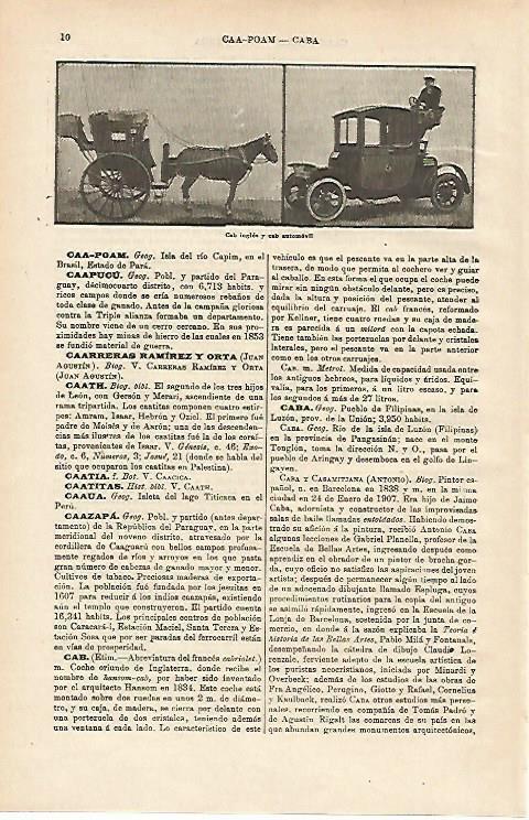 LAMINA ESPASA 14561: Cab ingles y cab automovil