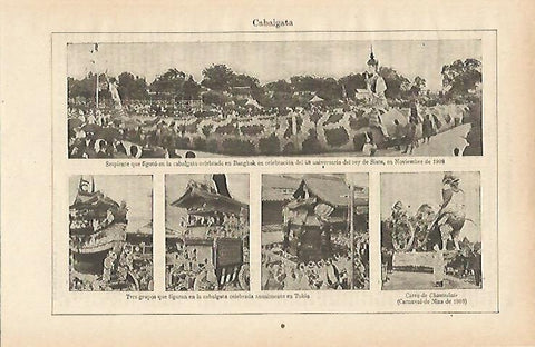 LAMINA ESPASA 14565: Cabalgata en Bagkok Tokyo y Niza