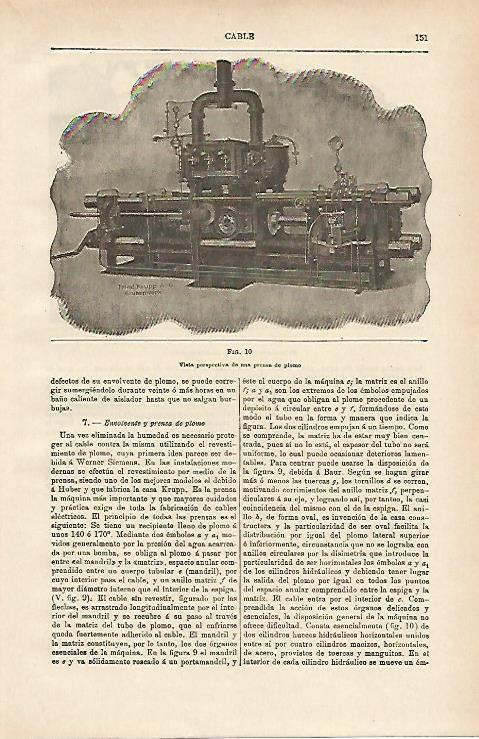 LAMINA ESPASA 14600: Prensa de plomo