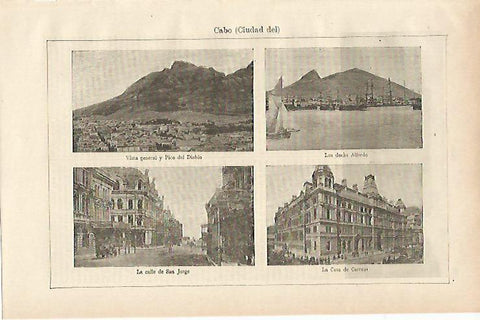 LAMINA ESPASA 14606: Vistas de Ciudad del Cabo. Sudafrica