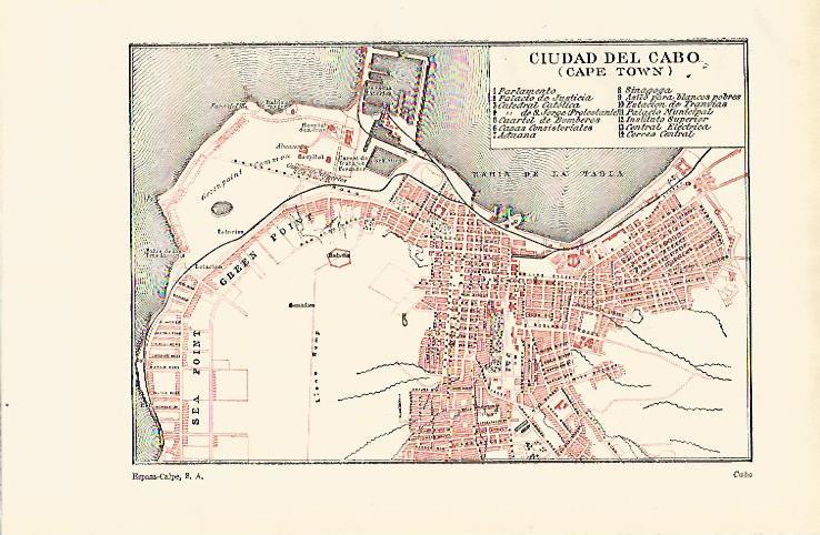 LAMINA ESPASA 14607: Plano de Ciudad del Cabo Sudafrica