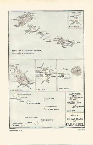 LAMINA ESPASA 14611: Mapa de las islas de Cabo Verde