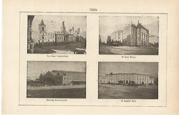 LAMINA ESPASA 14644: Edificios de Cadiz
