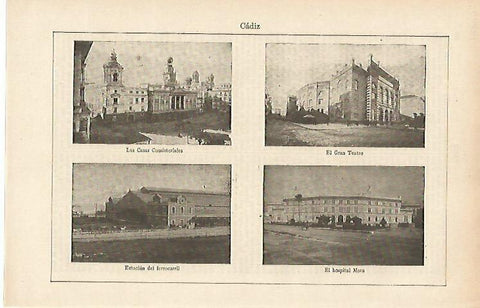 LAMINA ESPASA 14644: Edificios de Cadiz