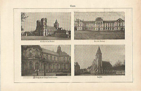 LAMINA ESPASA 14653: Edificios de Caen Francia