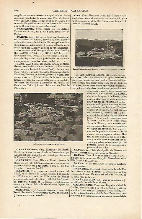 LAMINA ESPASA 14654: Sinagoga de Cafarnaum Galilea y Fabrica nacional de ceramica de Casthe Brasil