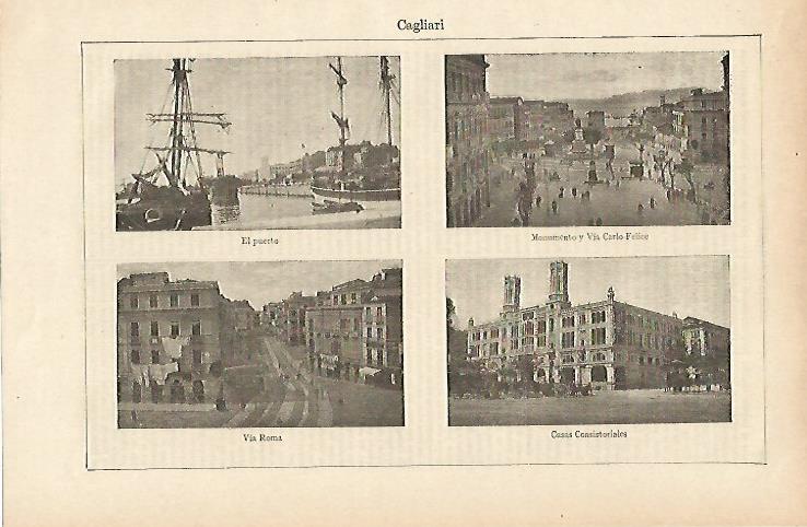 LAMINA ESPASA 14664: Vistas de Cagliari Italia