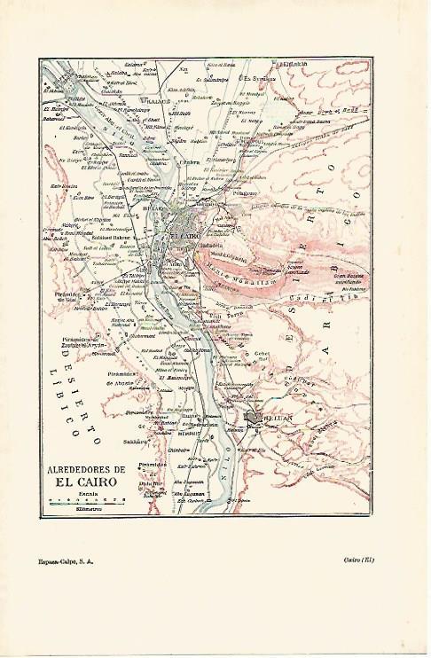 LAMINA ESPASA 14669: Mapa de los alrededrores de El Cairo