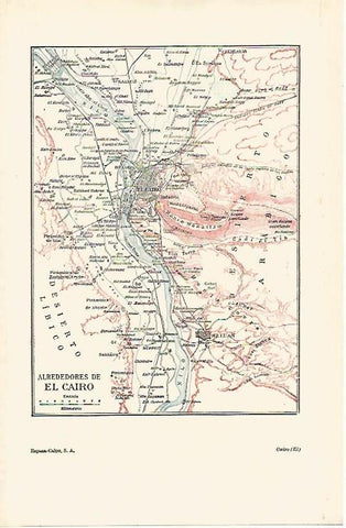 LAMINA ESPASA 14669: Mapa de los alrededrores de El Cairo