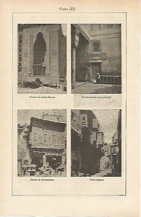 LAMINA ESPASA 14671: Vistas de  El Cairo Egipto