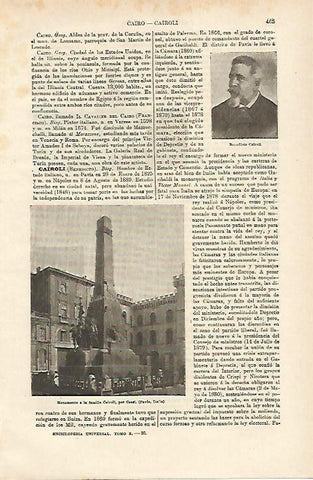 LAMINA ESPASA 14675: Monumento a la familia Cairoli en Pavia