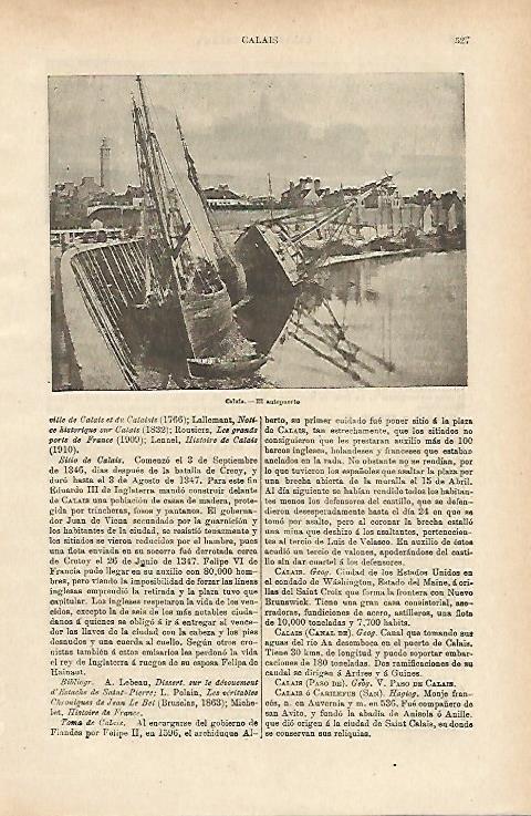 LAMINA ESPASA 14687: Antepuerto de Calais Francia