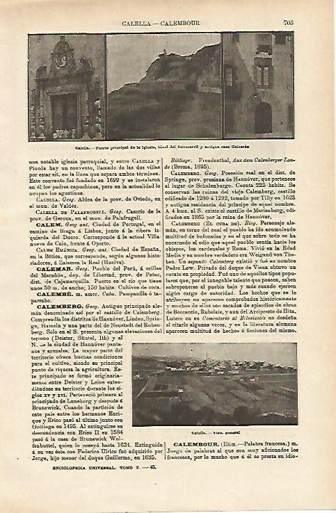 LAMINA ESPASA 14718: Vistas de Calella Barcelona
