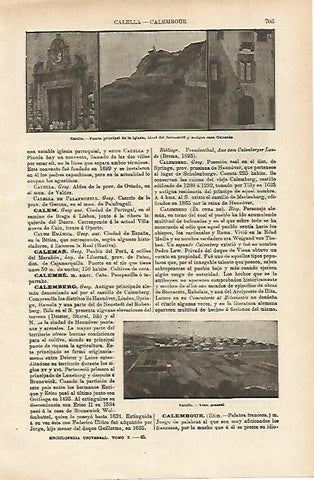 LAMINA ESPASA 14718: Vistas de Calella Barcelona