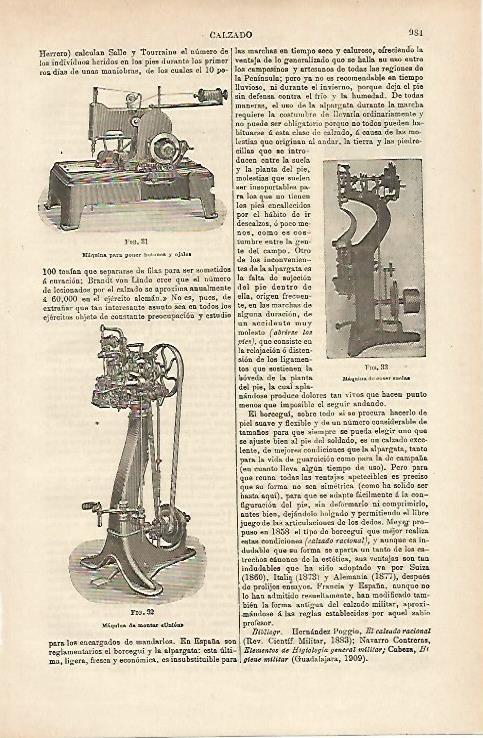 LAMINA ESPASA 14746: Maquina para coser zapatos