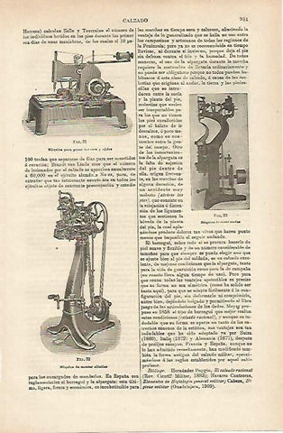 LAMINA ESPASA 14746: Maquina para coser zapatos