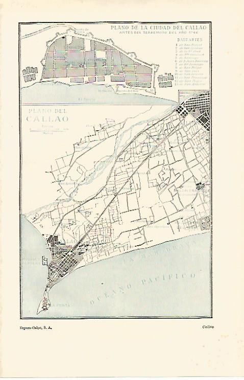 LAMINA ESPASA 14749: Plano del Callao Peru