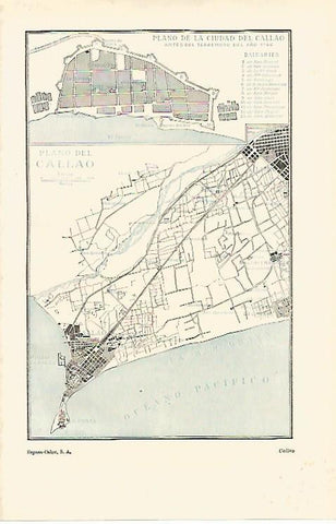 LAMINA ESPASA 14749: Plano del Callao Peru