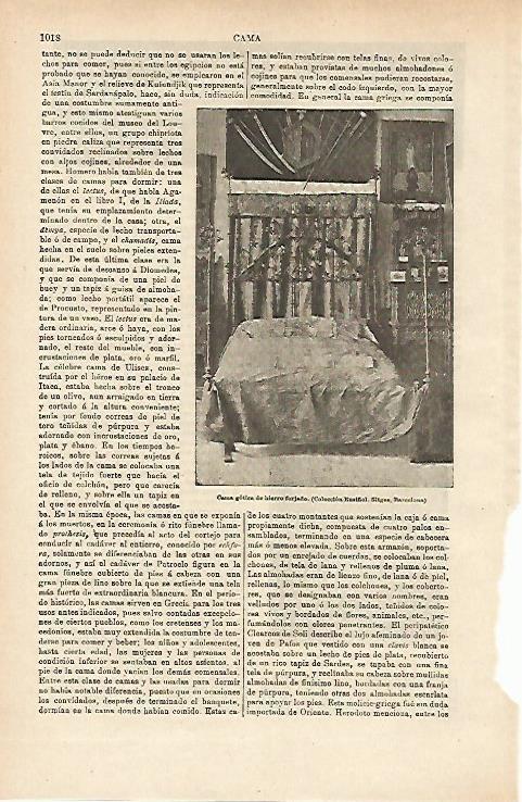 LAMINA ESPASA 14754: Cama gotica de hierro forjado