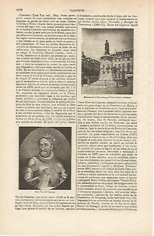 LAMINA ESPASA 14783: Monumento a Camoens en Lisboa