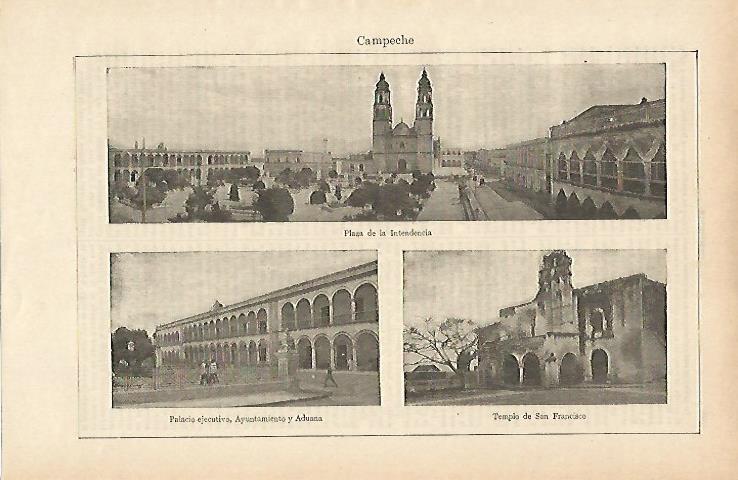 LAMINA ESPASA 14800: Vistas de Campeche Mejico